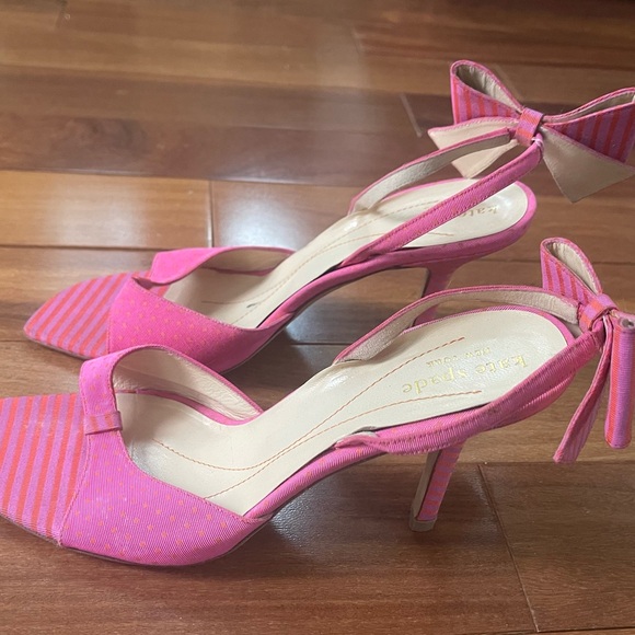 Kate Spade Pink Striped Women's Heels - Picture 2 of 7